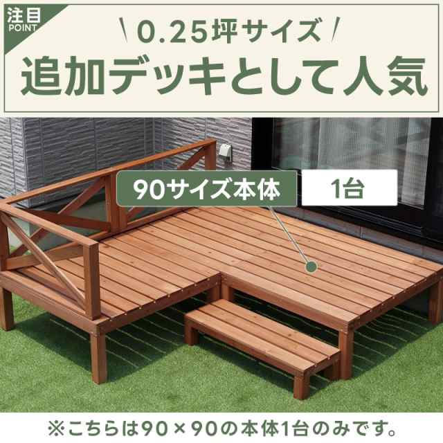 ウッドデッキ 0.25坪 90×90cm おしゃれ diy 天然木 正方形 パーツ